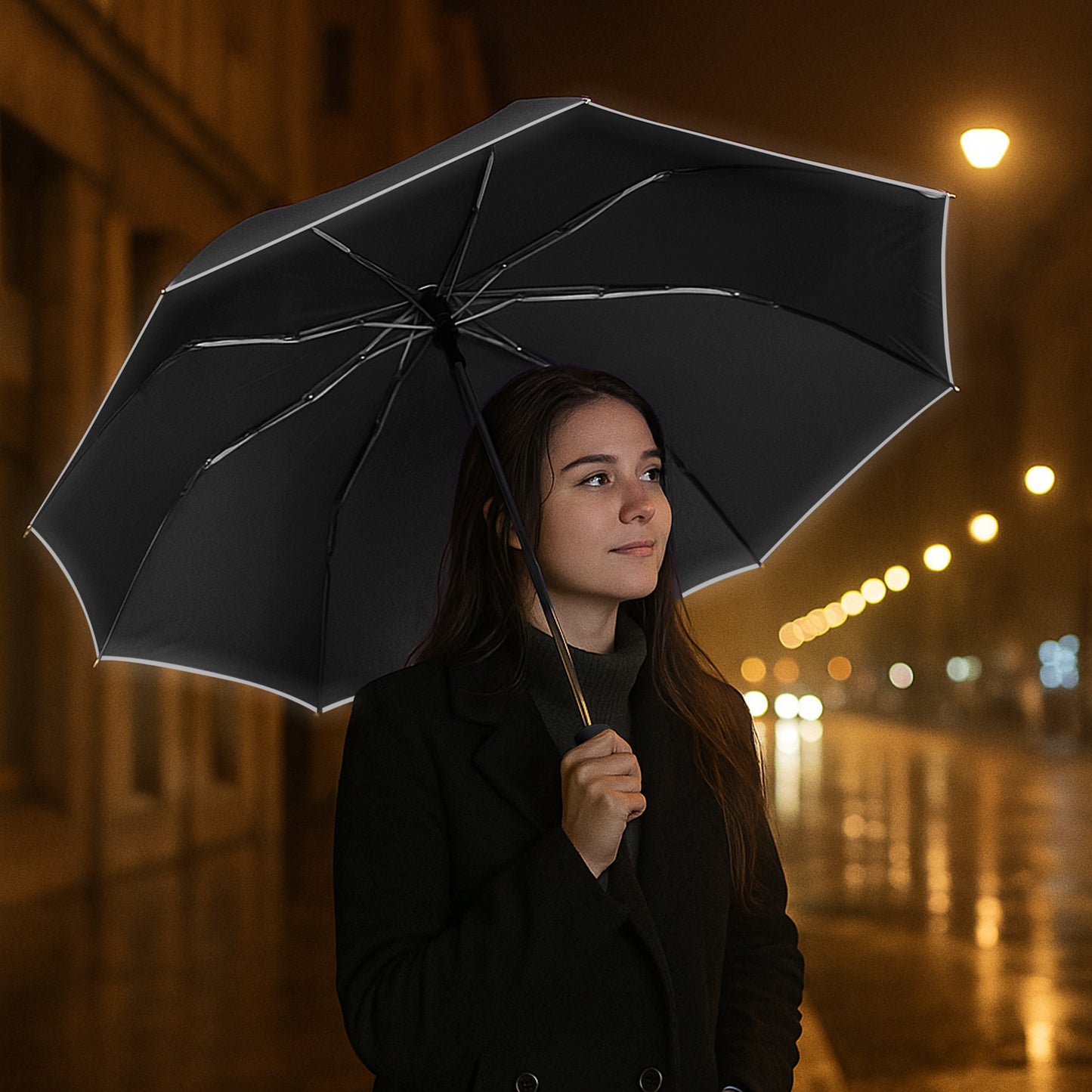 Reflective Umbrella, Automatic Open/Close, 42-Inch Wide
